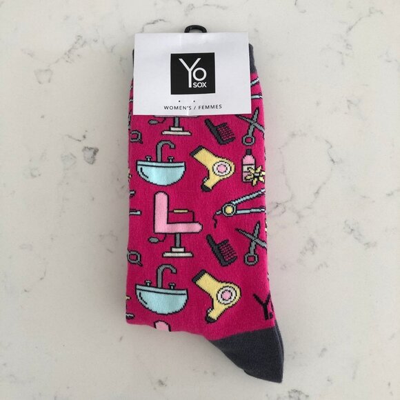 YoSOX Cotton Polyester Hair Dresser Accessories Print Socks Multi Sz OS NWT - Picture 4 of 4
